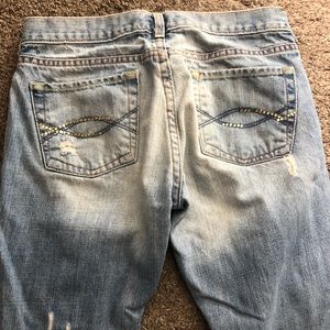 Abercrombie & Fitch Distressed Wash Jeans w/ bling